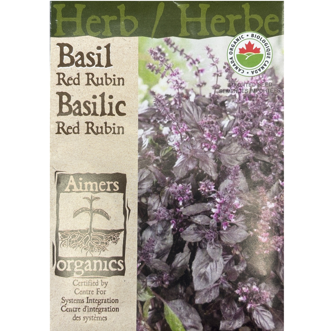 Aimers Organics Herb Basil Red Rubin Pkg.