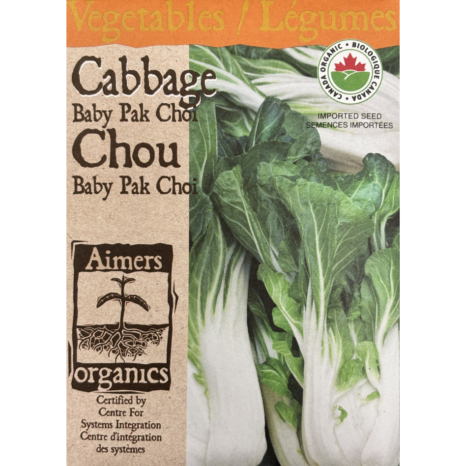 Aimers Organics Cabbage Baby Pak Choi Pkg.