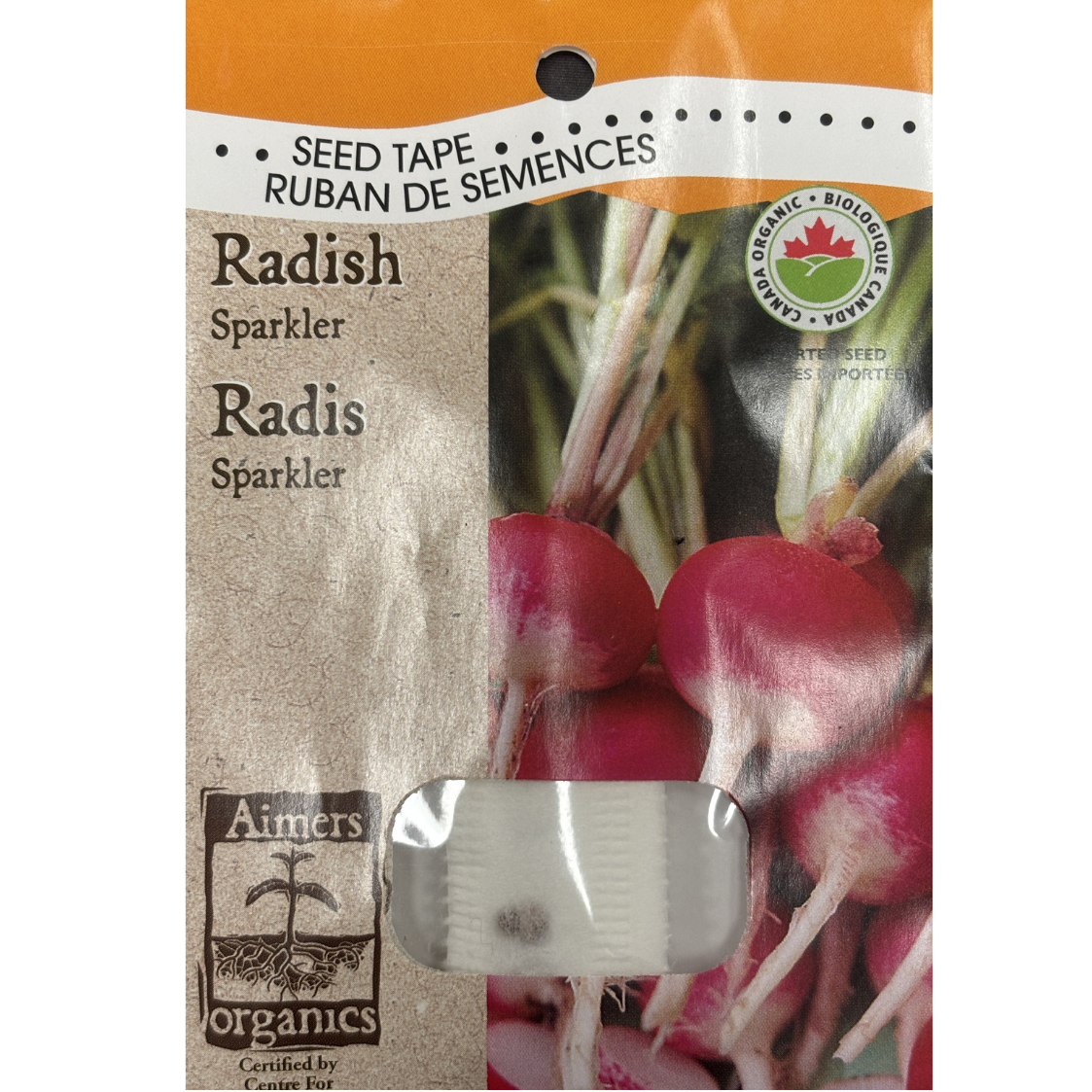 Aimers Organics Seed Tape Radish Sparkler Pkg.