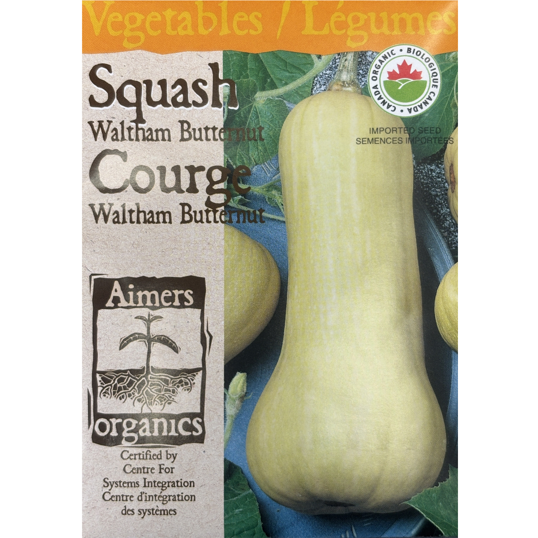 Aimers Organics Squash Waltham Butternut Pkg.