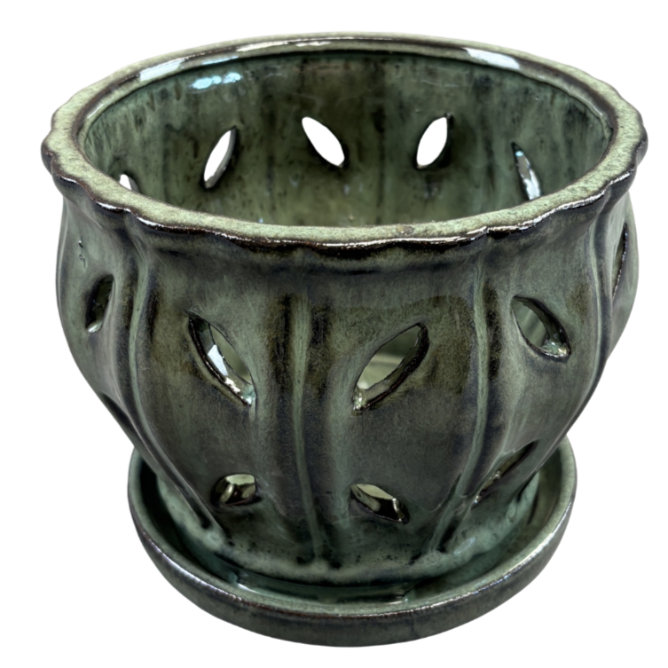 Orchid Pot w/Saucer Assorted LG