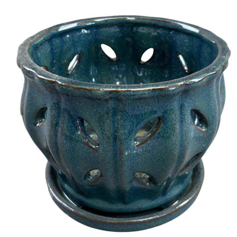 Orchid Pot w/Saucer Assorted LG