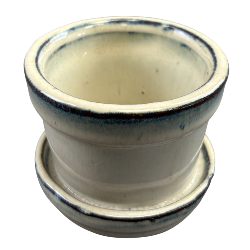 Pot with Saucer Ceramic SM