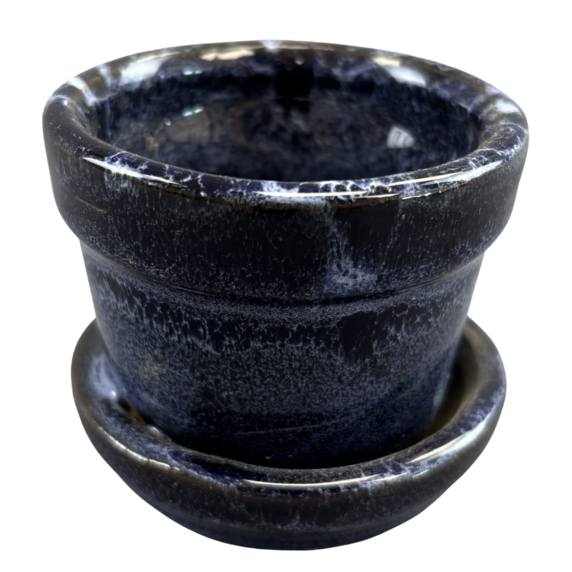 Pot with Saucer Ceramic SM