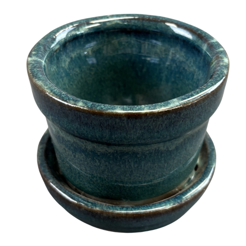 Pot with Saucer Ceramic SM