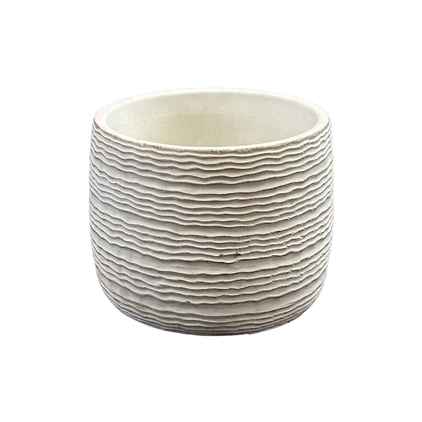 Wavy Ripple White Planter