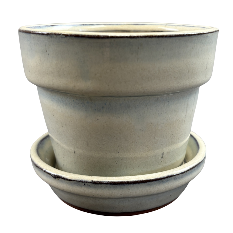 Pot With Saucer Glazed