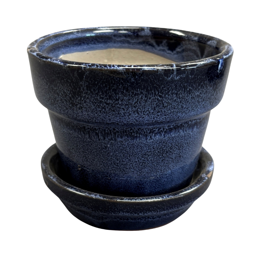 Pot With Saucer Glazed