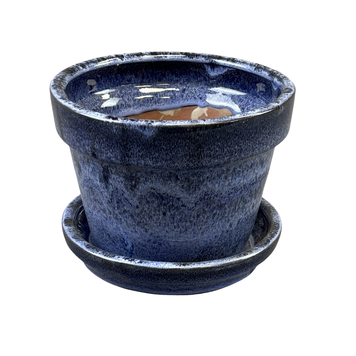 Pot with Saucer Glazed