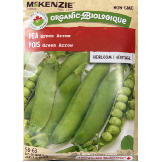 McKenzie Organic Seed Pea Green Arrow Pkg.