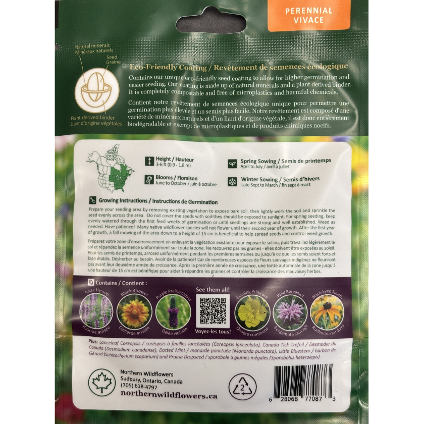 Northern Wildflowers Large Easy to Grow Seed Mix 25g Pkg.