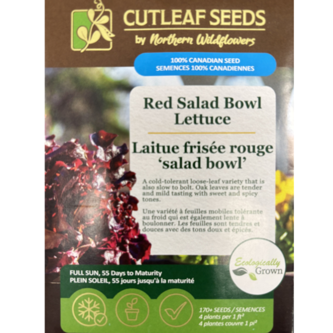 Northern Wildflowers Lettuce Red Salad Bowl Pkg.