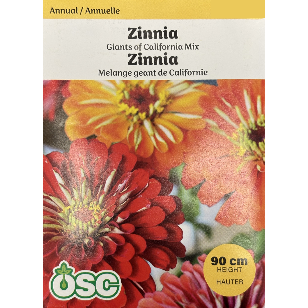 OSC Seeds Zinnia Giants of California Mixed Pkg.
