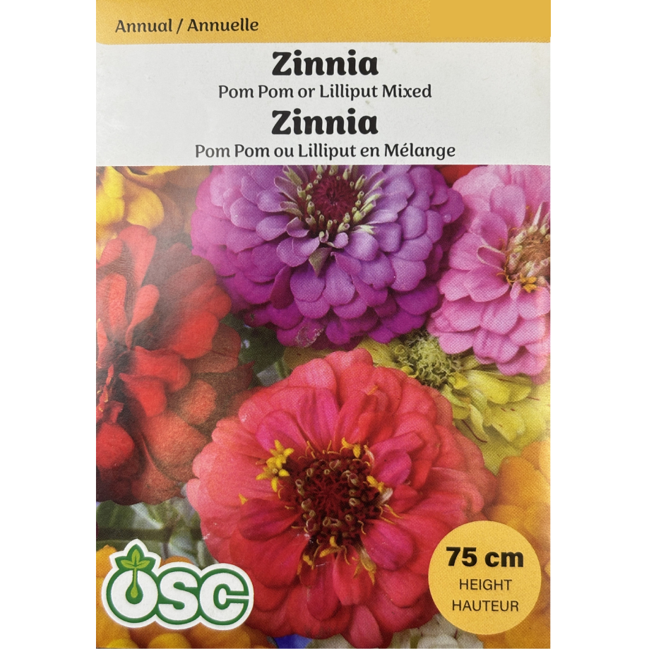 OSC Seeds Zinnia Pom Pom or Lilliput Mixed Pkg.