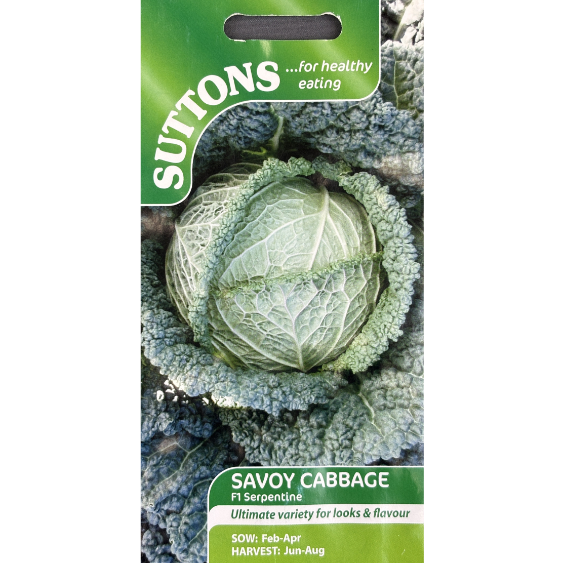 Suttons Seed Cabbage Savoy F1 Serpentine