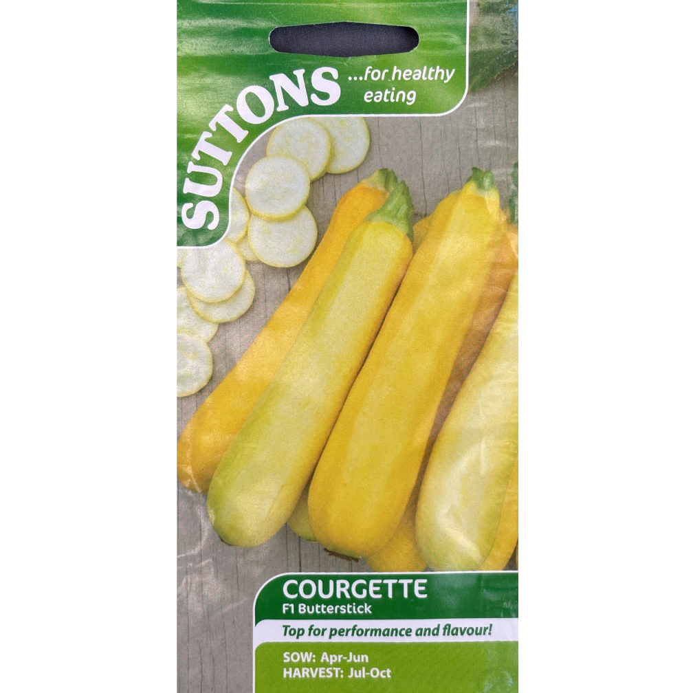 Suttons Seed Courgette F1 Butterstick Pkg.