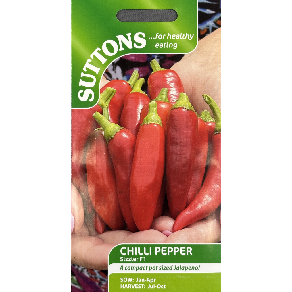 Suttons Seed Pepper Sizzler F1 Chilli Pkg.
