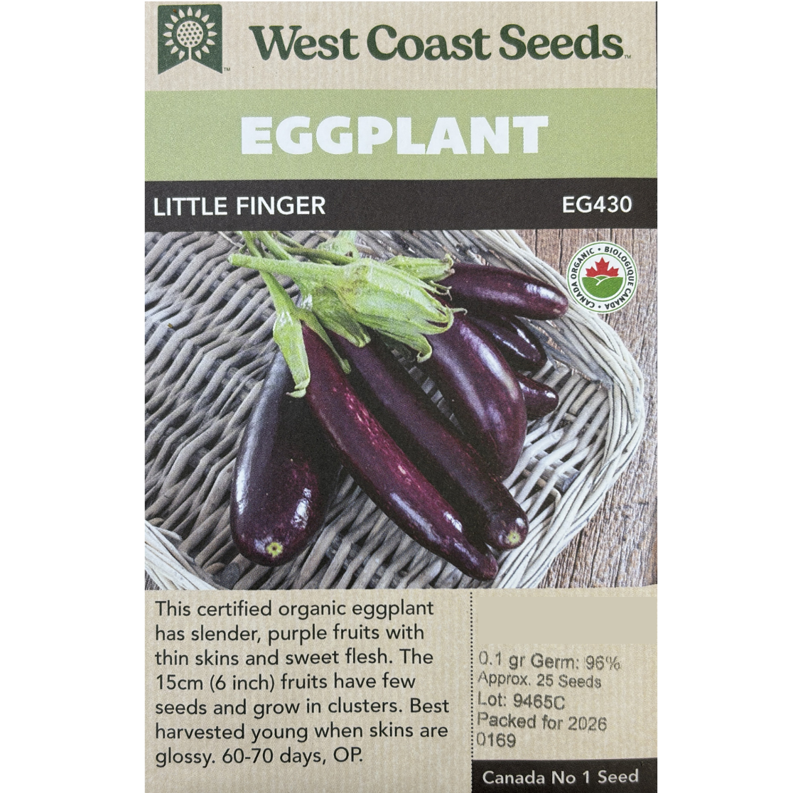 West Coast Seeds Eggplant Little Finger