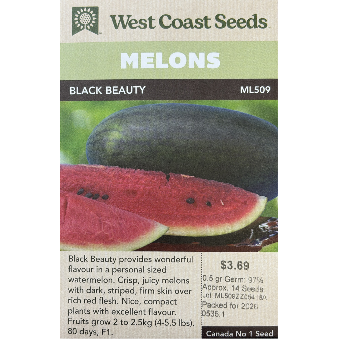West Coast Melon Black Beauty