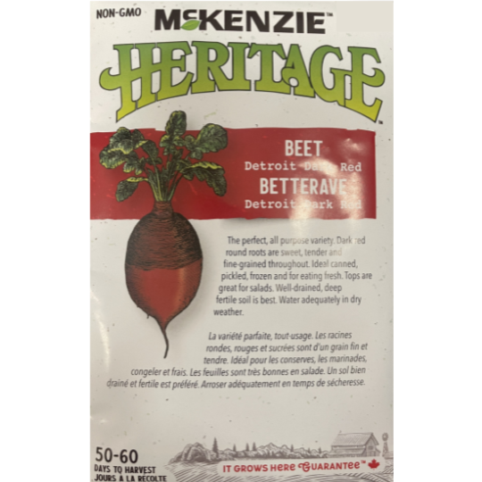 McKenzie Heritage Seed Beet Detroit Dark Red Pkg.