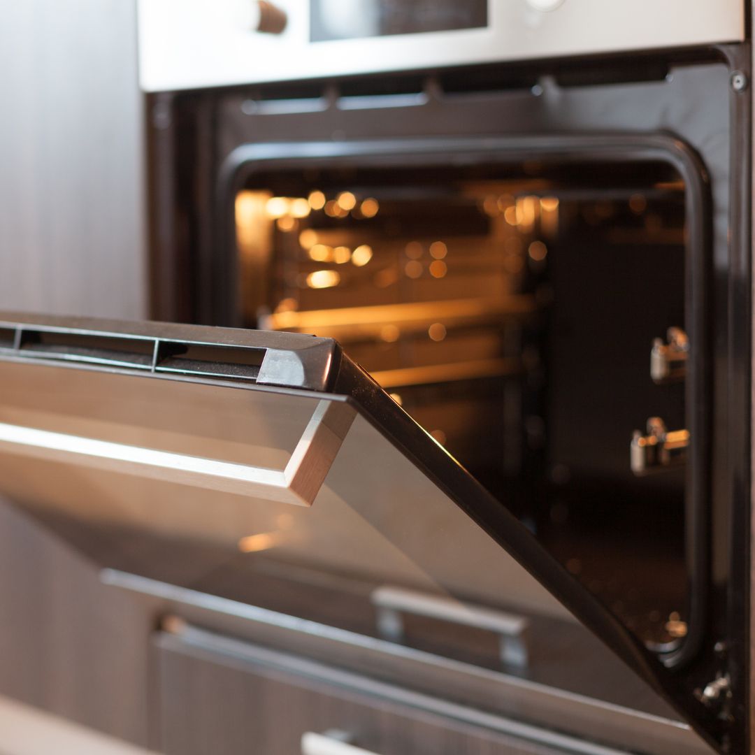Oven Door Oven Door Opening with the oven light on