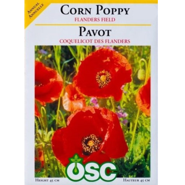 OSC Seeds Poppy Corn Flanders Field Pkg.
