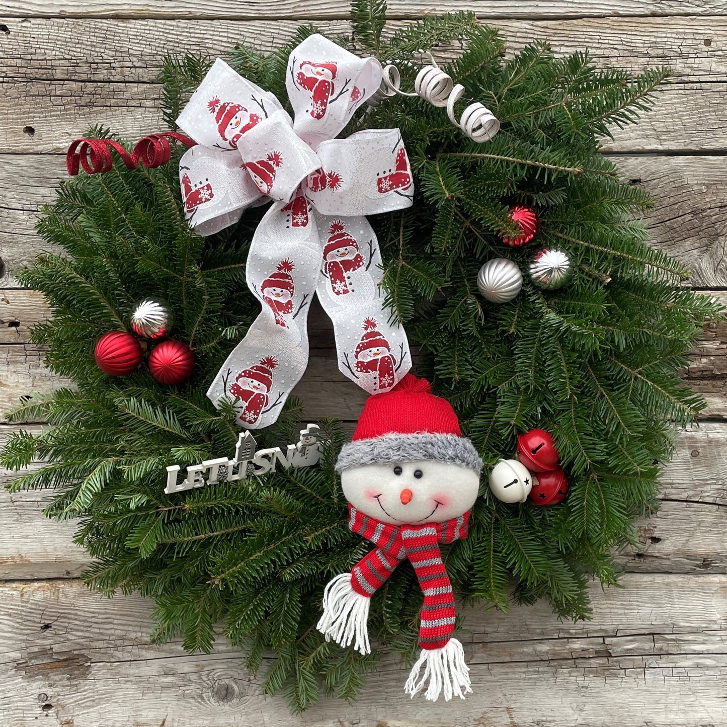Fresh Wreath 12" 'Plush Character' Snowman