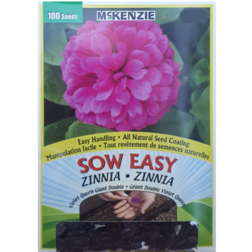 McKenzie Sow Easy Seed Zinnia Violet Queen Giant Double