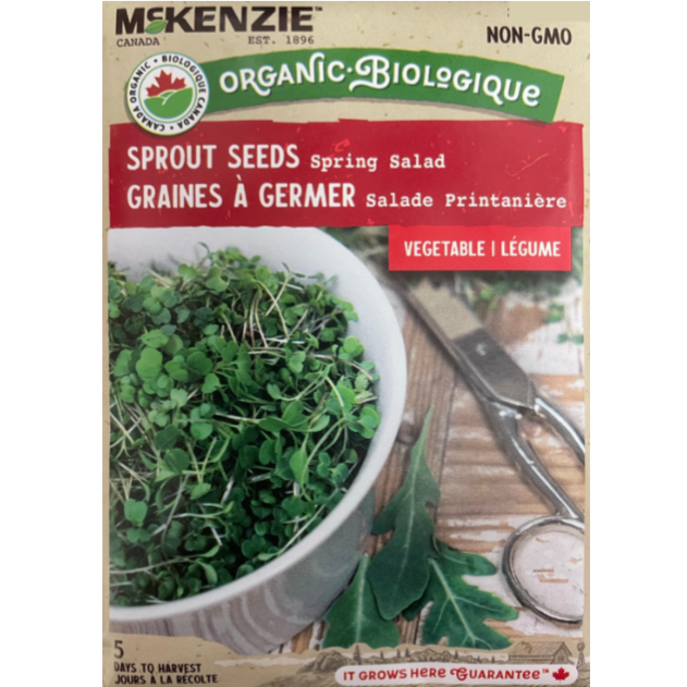McKenzie Organic Sprout Seeds Spring Salad Pkg