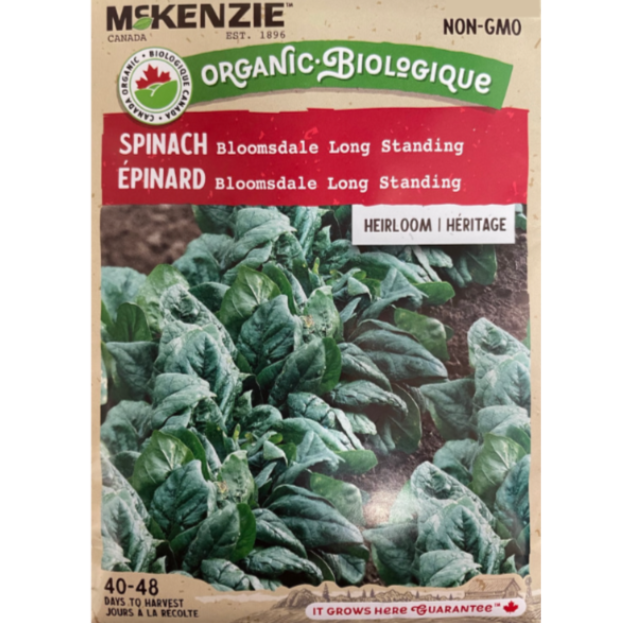 McKenzie Organic Seed Spinach Bloomsdale Long Standing Pkg