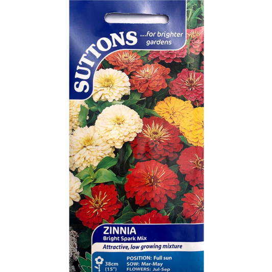Suttons Seed Zinnia Bright Spark Mix