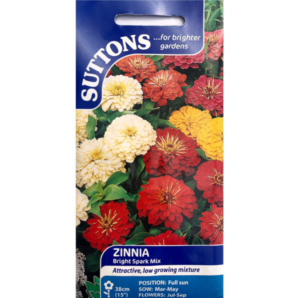 Suttons Seed Zinnia Bright Spark Mix