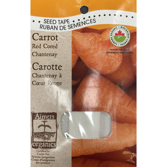 Aimers Organics Seed Tape Carrot Red Cored Chantenay Pkg.