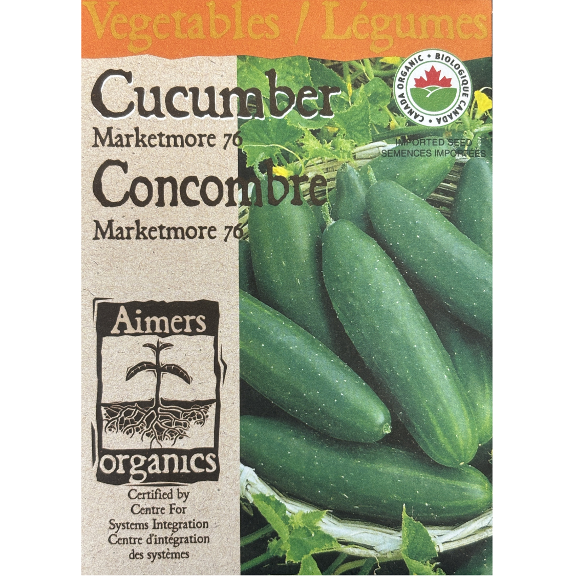 Aimers Organics Cucumber Marketmore 76 Pkg.