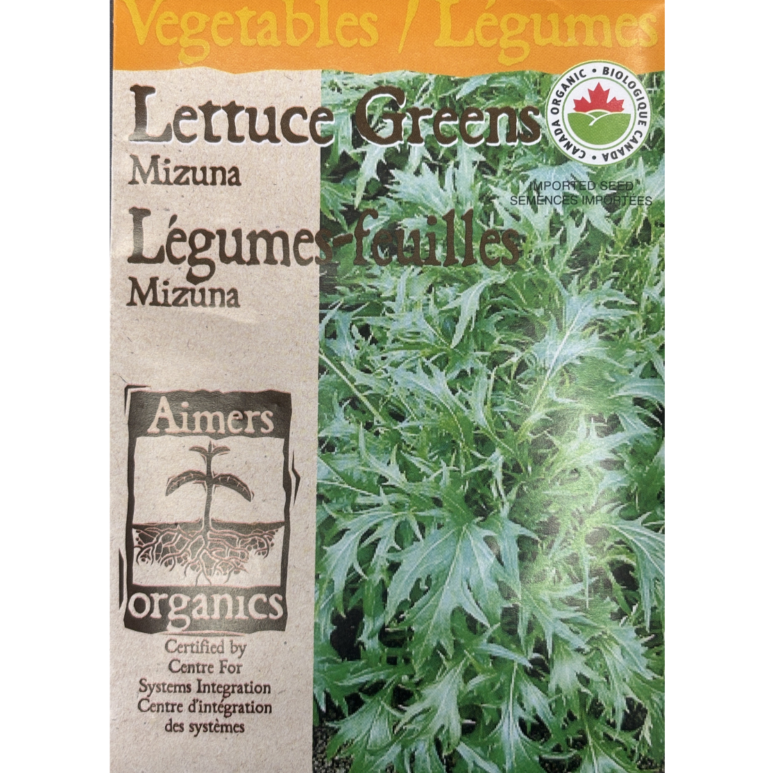 Aimers Organics Lettuce Greens Mizuna Pkg.
