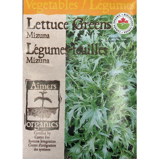 Aimers Organics Lettuce Greens Mizuna Pkg.