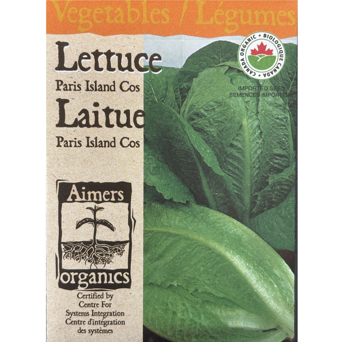 Aimers Organics Lettuce Paris Island Cos Pkg.
