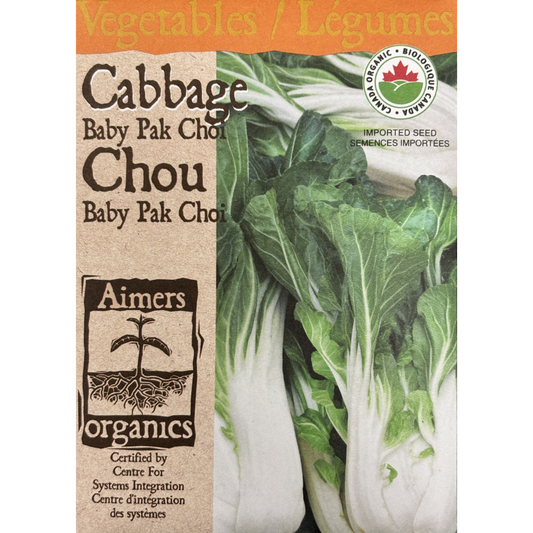 Aimers Organics Cabbage Baby Pak Choi Pkg.