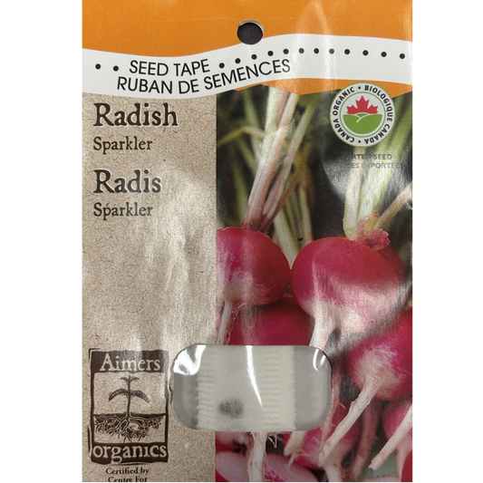 Aimers Organics Seed Tape Radish Sparkler Pkg.