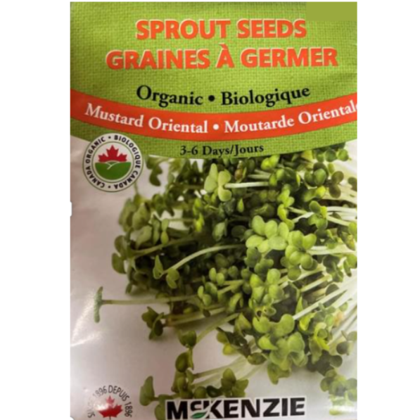 McKenzie Organic Sprout Seeds Mustard Oriental Pkg