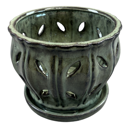 Orchid Pot w/Saucer Assorted LG