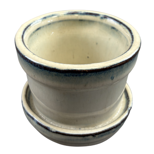 Pot with Saucer Ceramic SM