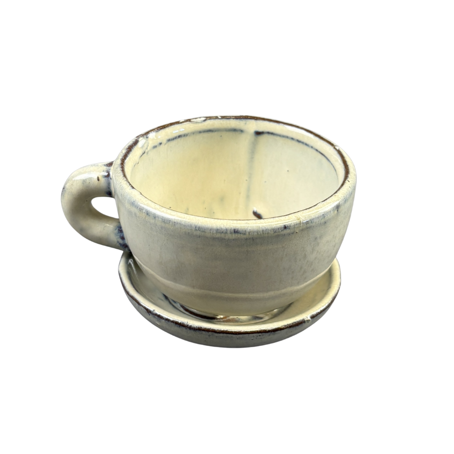 Planter Cup and Saucer Ceramic