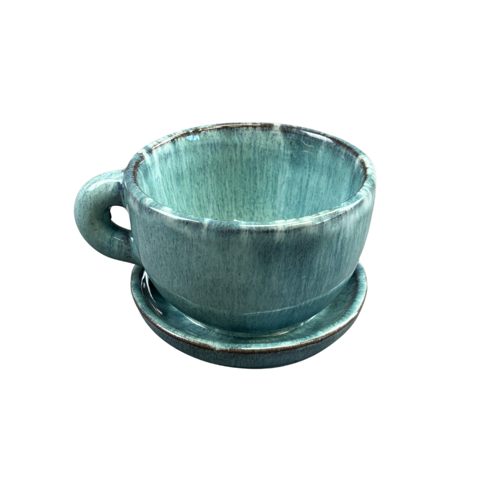 Planter Cup and Saucer Ceramic
