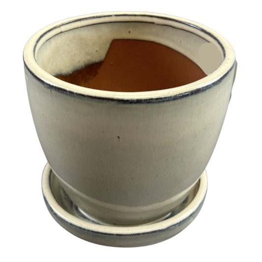Egg Pot Ceramic w/Saucer
