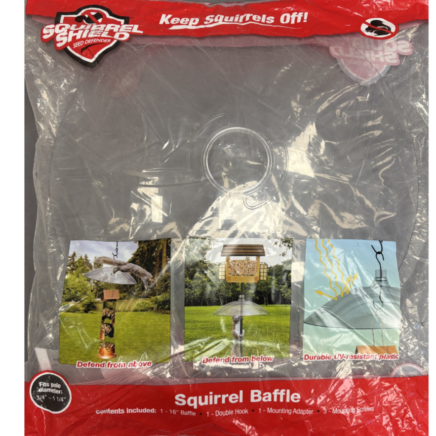 Squirrel Baffle Dual Mount Clear