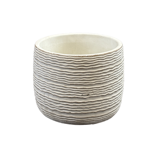 Wavy Ripple White Planter