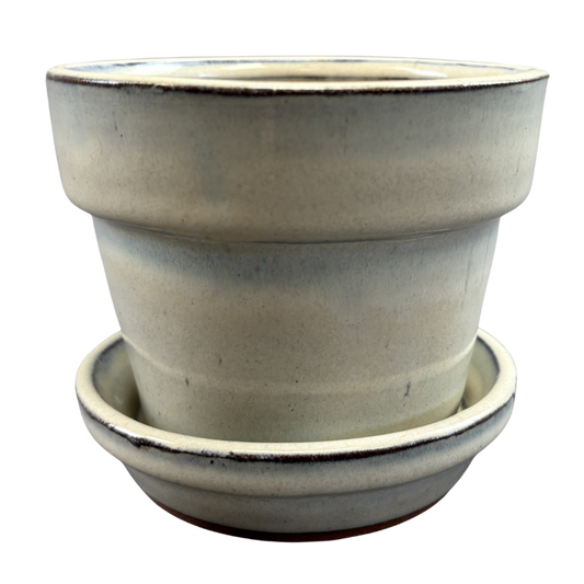 Pot With Saucer Glazed
