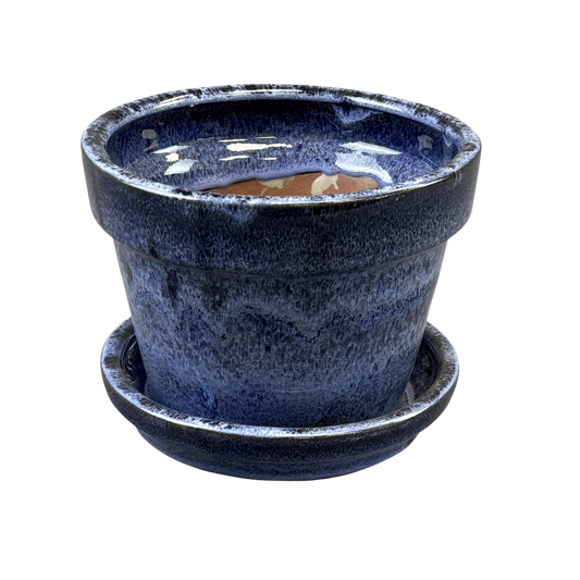 Pot with Saucer Glazed