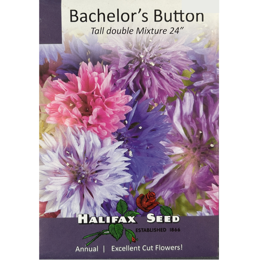 Halifax Seed Bachelor's Button Tall Double Mix Pkg.